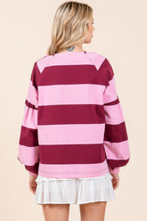 Mittoshop Striped Snap Shoulder Long Sleeve T-Shirt OutfitFlow